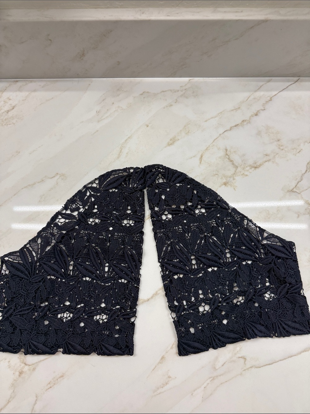 Marina Rinaldi Navy Lace Midi Dress with Bright Blue Lining - Picture 6 of 6